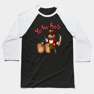 Captain hook cartoon character with yo-ho-ho speech Baseball T-Shirt